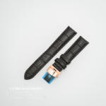  Curea piele vitel captusita negră deployant rose gold 22 mm - cureaceas