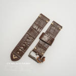  Curea piele maro închis model crocodil vintage QR 22mm - 4030222 - cureaceas