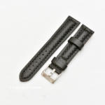  Curea piele tip fibra carbon neagră, cusătură neagră, căptușită 18mm - 3741811 - cureaceas