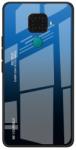 Techsuit Husa Huawei Mate 30 Lite-Gradient Glass Durable Cover din sticla securizata 9H-Negru cu Albastru