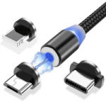 Wozinsky Cablu de date Wozinsky Magnetic Cable USB / micro USB / USB Type C / Lightning 2, 4A 1m