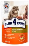 CLUB 4 PAWS Hrana umeda completa cu iepure in jeleu pentru pisici adulte 12 x 100 gr
