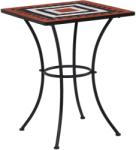 vidaXL Masă de bistro mozaic, cărămiziu și alb, 60 cm, ceramică (46708)
