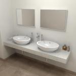 Sapho TAILOR Rockstone pult, 200x50cm, R verzió (TR200R) (TR200R)