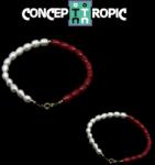  Bratara din Coral Rosu cu Perle de Cultura - Tub - 6-8 x 4-5 mm - Accesorii GF - 1 Buc