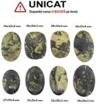  Cabochon Crisopraz Lemon in Hematit de Forma Ovala - 27-34 x 19-24 x 3-4 mm