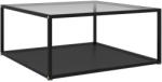 vidaXL Măsuță de cafea transparent/negru 80x80x35 cm sticlă securizată (322896) Masa de cafea