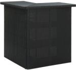 vidaXL Masă de bar colțar, negru, 100 x 50 x 105 cm, poliratan (313481)