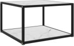 vidaXL Măsuță de cafea, alb, 60x60x35 cm, sticlă securizată (322889) Masa de cafea