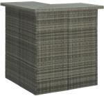 vidaXL Masă de bar colțar, gri, 100 x 50 x 105 cm, poliratan (313482)