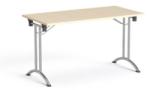 MAYAH Összecsukható tárgyalóasztal, behajtható fémlábakkal, 130x65 cm, MAYAH "Freedom SV-93", juhar (IBXA93J) - webpapir
