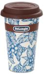 DeLonghi Cana ceramica DLSC064, perete dublu termic, Delonghi BLU FLOWER, 300ml, capac silicon (5513284481) Pahar