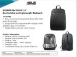 ASUS NEREUS BACKPACK 16 fekete hátizsák (NEREUS BACKPACK/BK/16 INCH, 90-XB4000BA00060-)