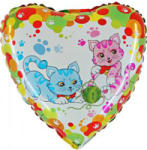 Grabo S. R. L Balon folie inima pisici roz si albastre 46 cm
