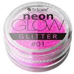 Silcare Glitter pentru unghii - Silcare Brokat Neon Glow 03