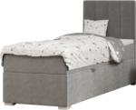 TEMPO KONDELA Pat boxspring, pat de o persoană, gri, 90x200, dreapta, AMIS