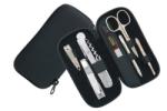 DUP HYNEK 7 részes férfi manikűrkészlet fekete bőr tokban, solingeni, 2304-01-068