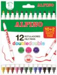 ALPINO Carioca cu 2 capete, varf subtire/gros, 10 culori/set, ALPINO Double (MS-AR002013)