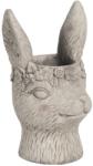 Clayre & Eef Ghiveci din ceramica gri Iepuras 13 cm x 13 cm x 21 h (6TE0303S)
