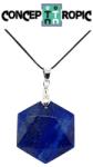  Pandantiv din Lapis Lazuli Hexagrama - 28x28x8-9 mm - 1 Buc