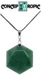  Pandantiv din Aventurin Hexagrama - 28x28x8-9 mm - 1 Buc