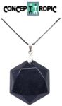  Pandantiv din Piatra Soarelui Sintetica Hexagrama - 28x28x8-9 mm - 1 Buc