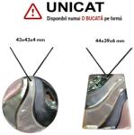  Pandantiv din Sidef Disc Trapez - 43-44 x 39-44 x 4-6 mm