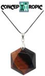  Pandantiv din Ochi de Taur Hexagrama - 28x28x8-9 mm - 1 Buc
