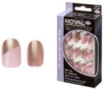 Royal Set 24 Unghii False ROYAL Glue-On Nail Tips, Pearlesque, Adeziv Inclus 3 g
