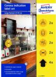 AVERY 49415 20cm sárga 12db-os 5 féle koronavírus információs címke szett (49415) - bestbyte