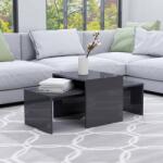 vidaXL Set măsuțe de cafea, gri extralucios, 100x48x40 cm, PAL (802920) Masa de cafea