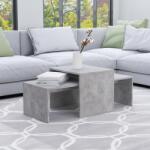 vidaXL Set măsuțe de cafea, gri beton, 100x48x40 cm, PAL (802916) Masa de cafea