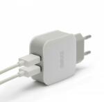 Delight hálózati USB töltő 5V/2.1A (2 db USB aljzat) - fehér (55045-2WH)