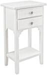 Bizzotto Noptiera 2 sertare si 1 polita din lemn alb Blanc 37 cm x 26.5 cm x 69.5 h (0744180)