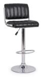 Bizzotto Scaun de bar cu spatar picior crom si sezut piele ecologica neagra Barclay 46 cm x 51.5 cm x 88.5/109.5 h x 63/84 h1 (0733294)