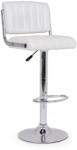 Bizzotto Scaun de bar cu spatar picior crom si sezut piele ecologica alba Barclay 46 cm x 51.5 cm x 88.5/109.5 h x 63/84 h1 (0733293)