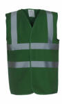 Yoko Uniszex ujjatlan Biztonsági mellény Yoko Fluo 2 Band+Brace Waistcoat XL, Mentős zöld