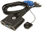 ATEN KVM суич Aten CS22U, от 2x USB A(ж), 1x HDB-15(ж) към 4x USB A(м), 2x HDB-15(м), 1 устройство (CS22U)