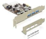 Delock PCI-e Bővítőkártya 3x külső + 1x belső USB 3.0 port + Low Profile (DL89281) (DL89281)