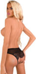 Daring Intimates Nicolette Crotchless Panty Black L/XL