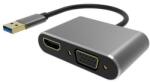 VCOM USB 3.0 > HDMI + VGA átalakító (1080p) [CU322M]