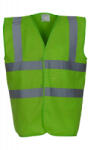 Yoko Uniszex ujjatlan Biztonsági mellény Yoko Fluo 2 Band+Brace Waistcoat XL, Lime zöld