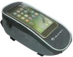 Velotech Grey 1 részes felsőcső táska telefon tartóval, 2L, szürke