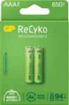 GP Batteries Baterii reincarcabile GP ReCyko AAA 650mAh (R03), ambalaj reciclabil 2pcs (GPRHCH63E000) Baterie reincarcabila