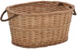 vidaXL Кошница за дърва за огрев с дръжки 56x40x28 см естествена върба (286982)