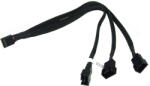  Phobya Y-Kabel 4Pin PWM - 3x 4Pin PWM 30cm - fekete /81098/