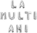 Balloons4party Set baloane folie La Multi Ani 40Cm argintiu