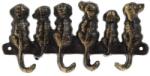 Inart - Grecia Cuier Puppies din fier, culoare aurie, maro (3-70-798-0299)