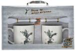 Iliadis Alexandros Set 2 cani cu lingurita si capac din ceramica Stick to your dreams (69496D)