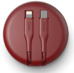 Uniq Cablu UNIQ MFI Halo cu cablu retractabil USB-C la Lightning 18W 1.2m - rosu